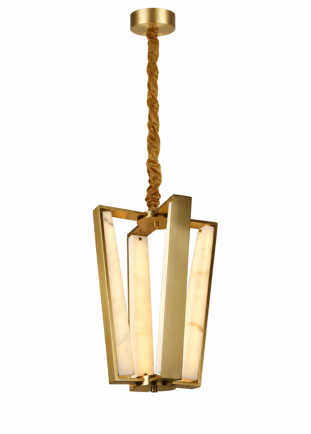 Bakır Mermer Modern Led Sarkıt