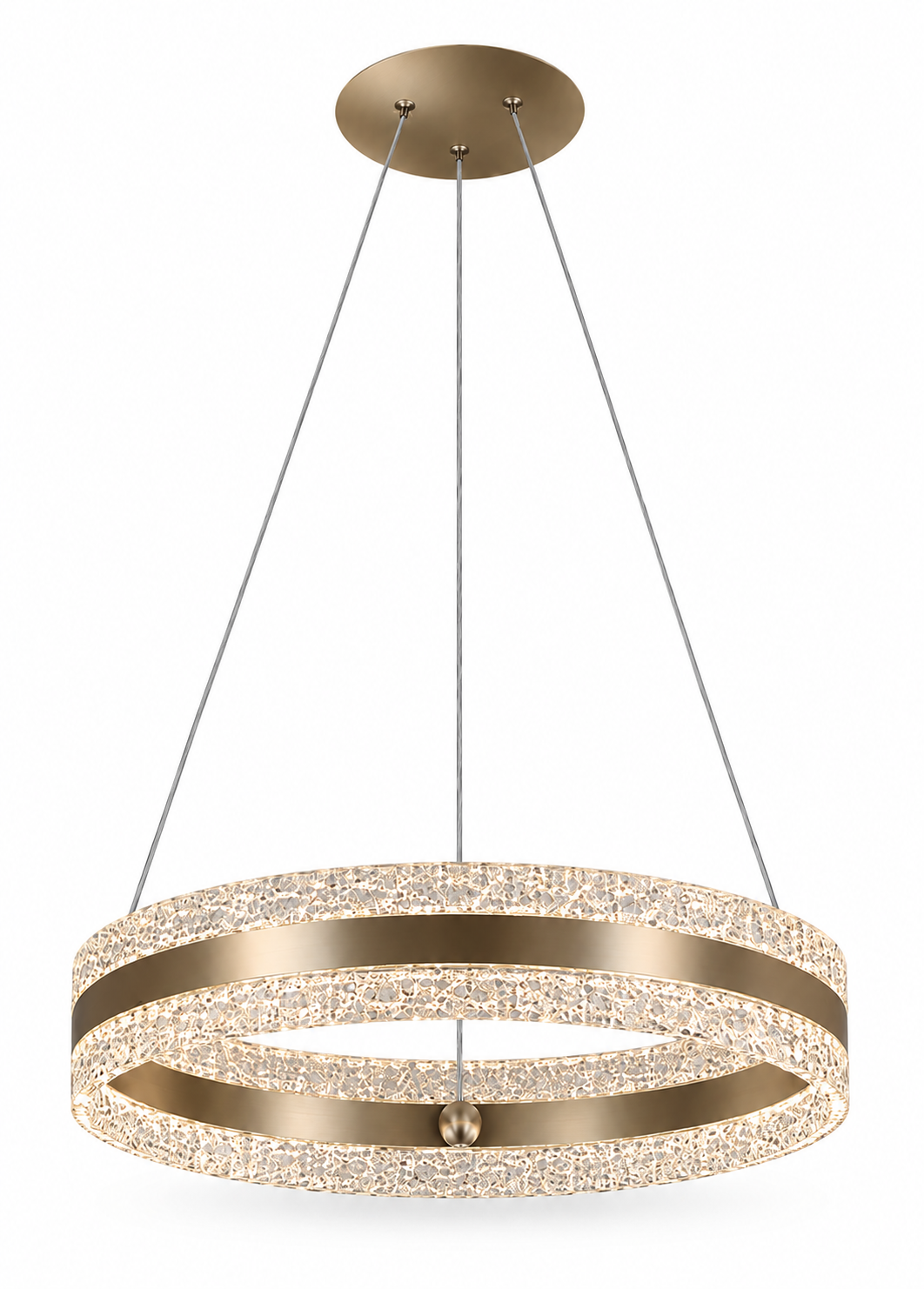 Halkalı Bronz Led Sarkıt Avize