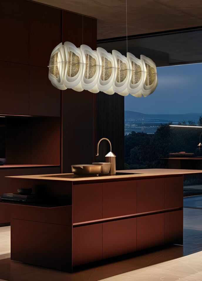 Fiordlys Altın Rengi Linear Led Sarkıt Avize