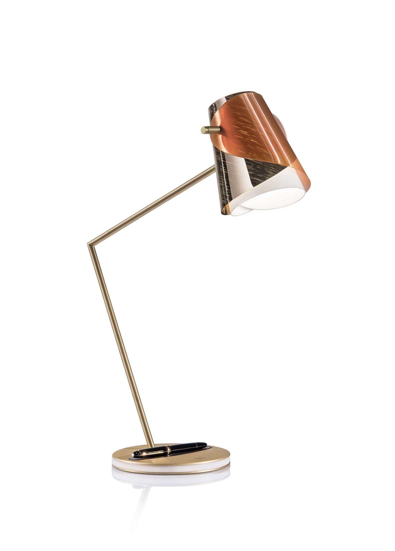Overlay Gold Pirinç Led Masa Lambası