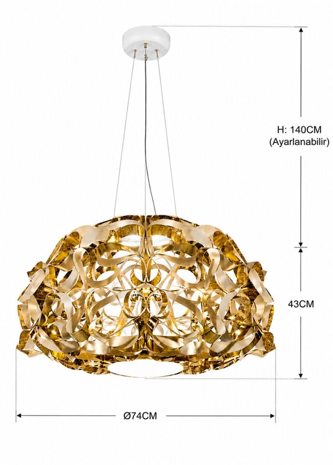 Quantica Gold Sarkıt Avize