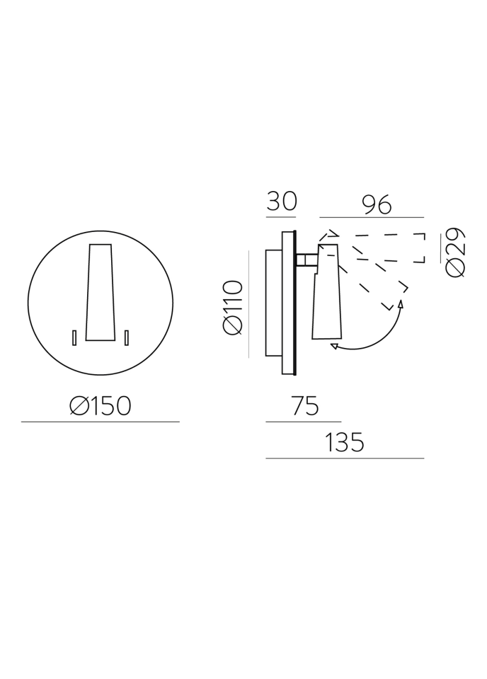 Panau Beyaz Led Metal Duvar Apliği