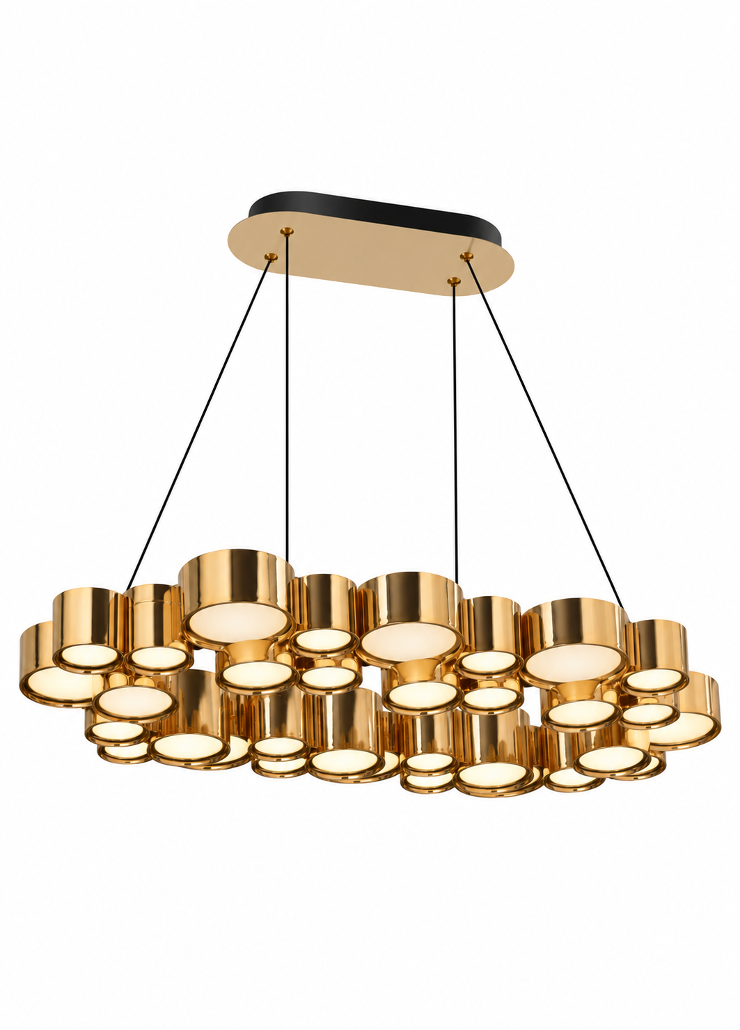 Gold Oval Led Sarkıt Avize