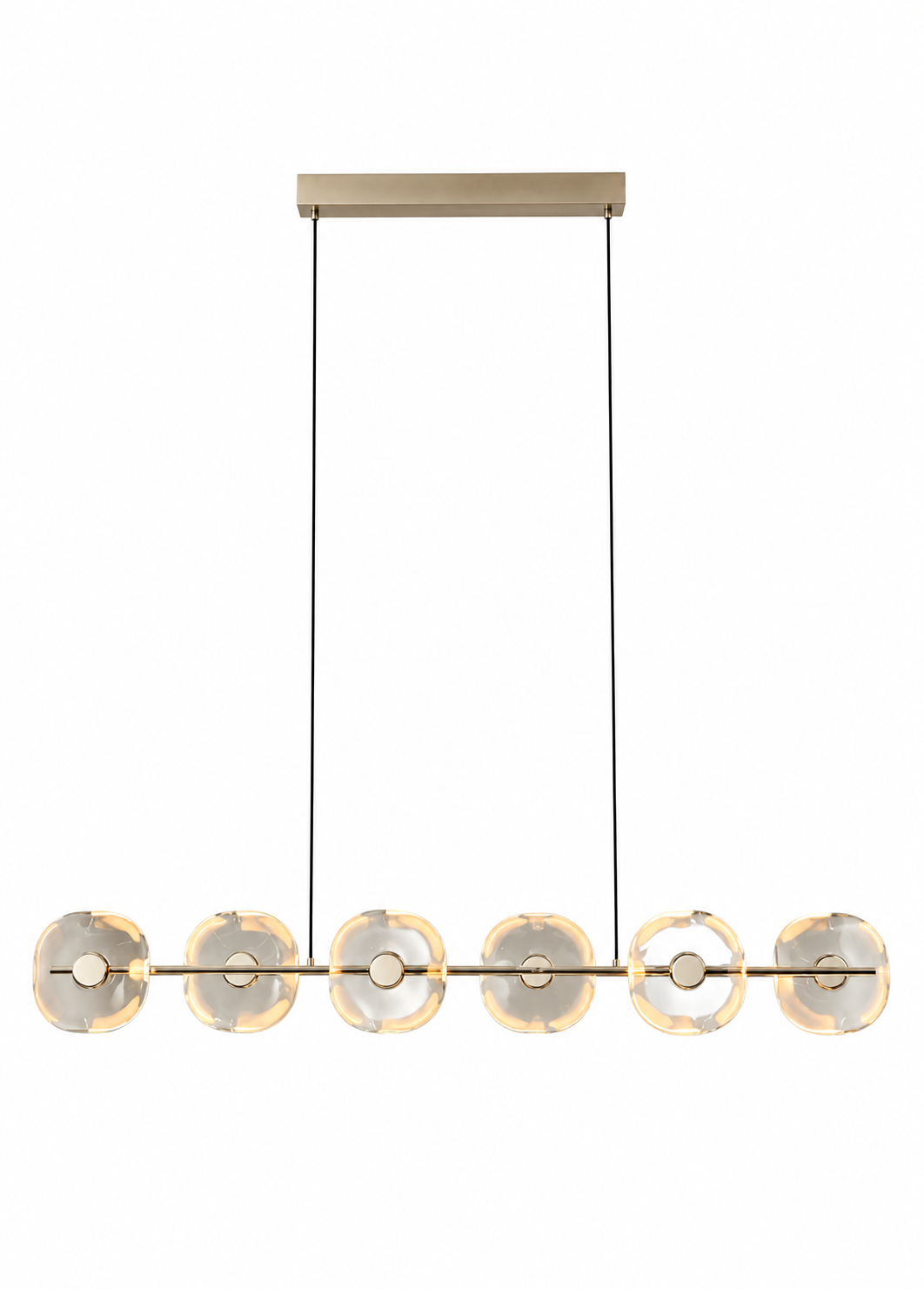 Cam Detaylı 6’lı Lineer Led Sarkıt Avize