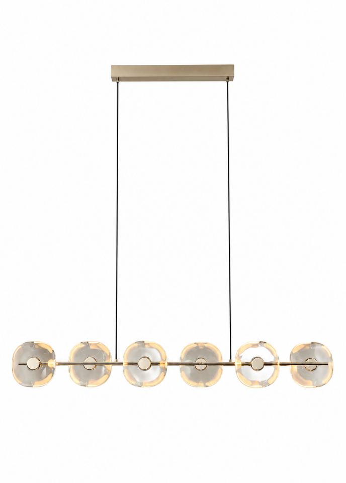 Cam Detaylı 6’lı Lineer Led Sarkıt Avize