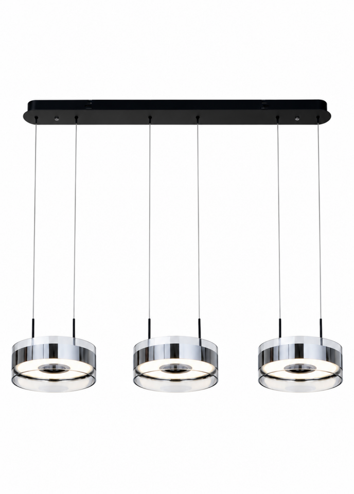 Modern Krom 3'lü Led Sarkıt Avize