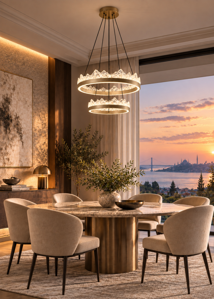 Buz Efektli Modern Led Sarkıt
