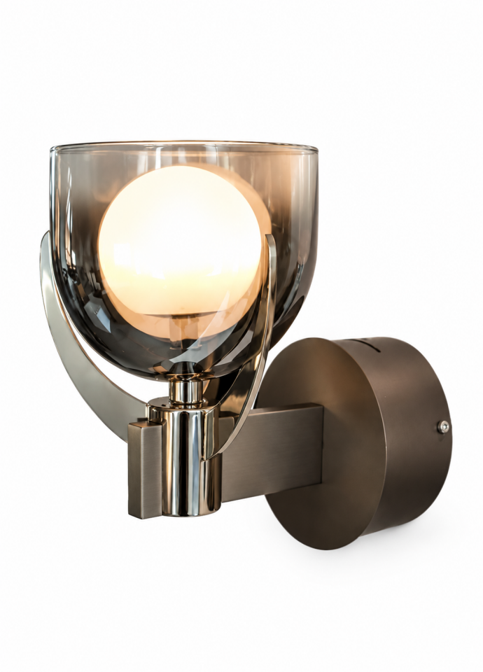 Kahverengi Cam Led Aplik