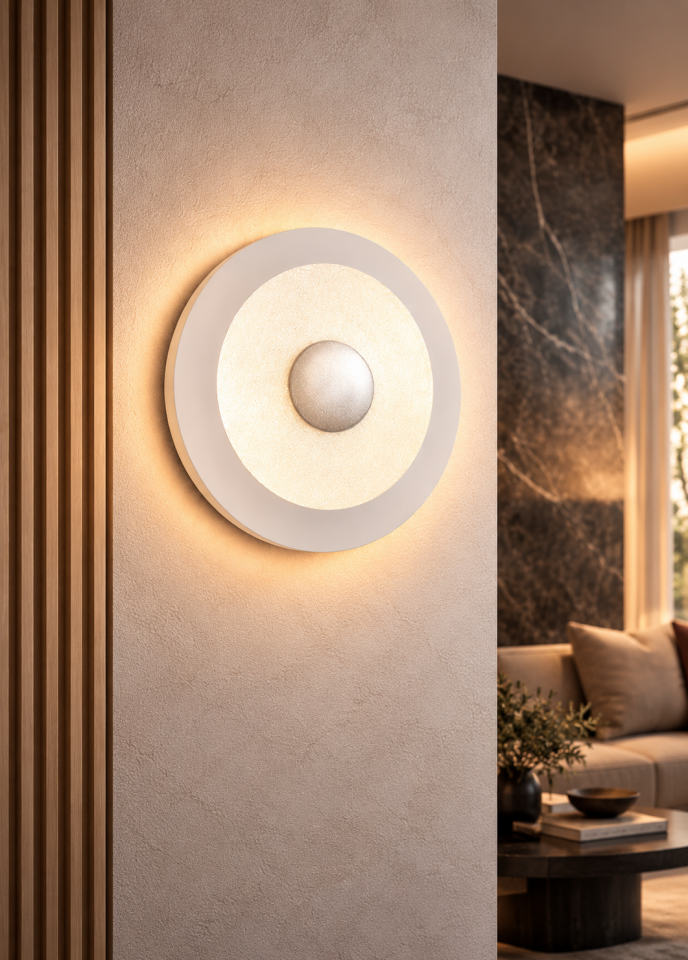 Gümüş Modern Led Aplik Plafonyer - Orta Boy