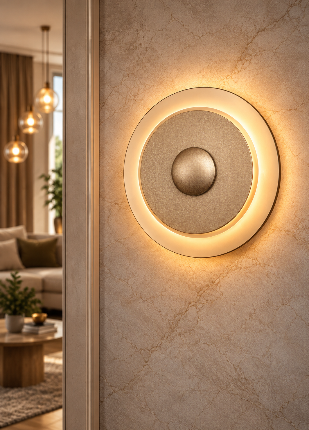 Gold Modern Led Aplik Plafonyer - Orta Boy