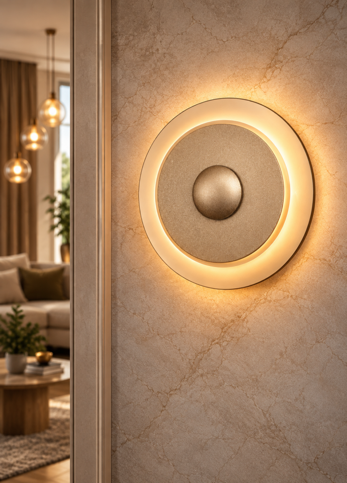 Gold Modern Led Aplik Plafonyer - Orta Boy